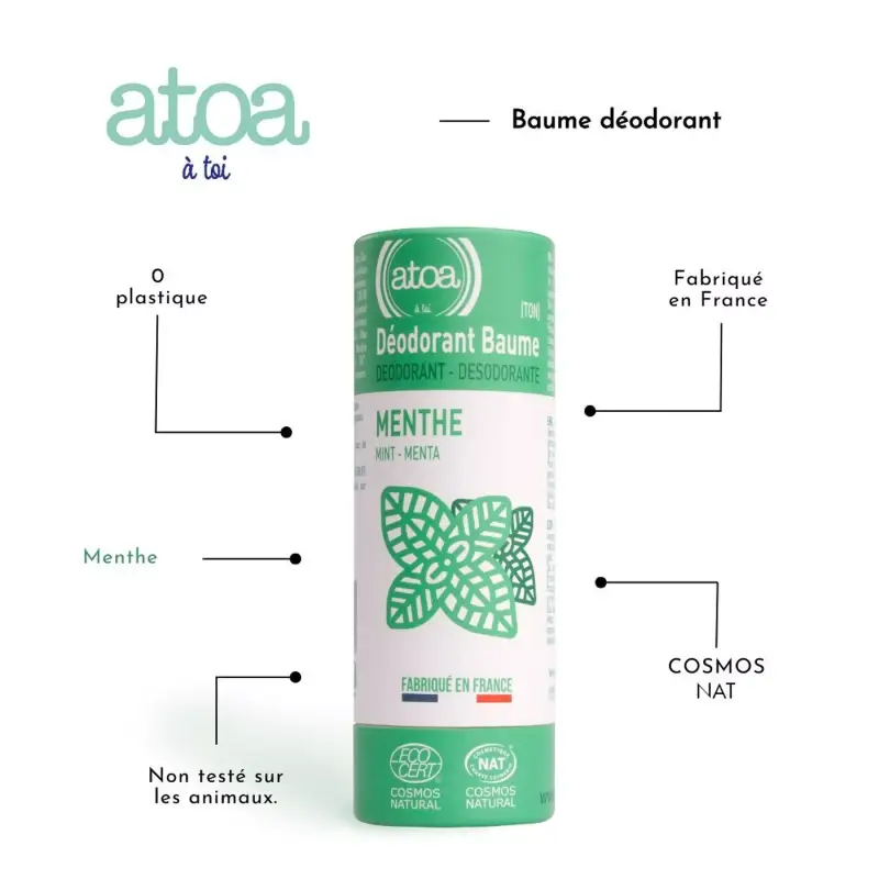 Déodorant Baume Menthe - ATOA – Image 2