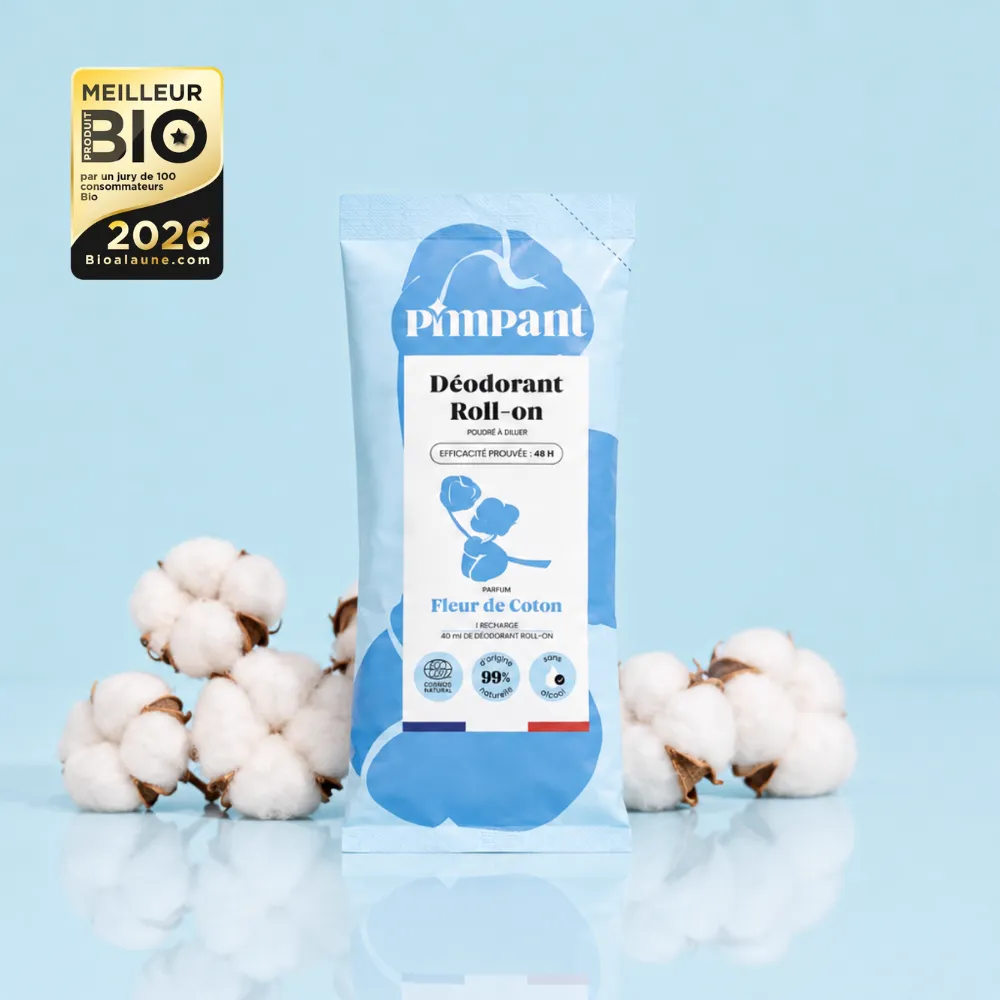Recharge poudre Fleur de coton pour déodorant à bille PIMPANT