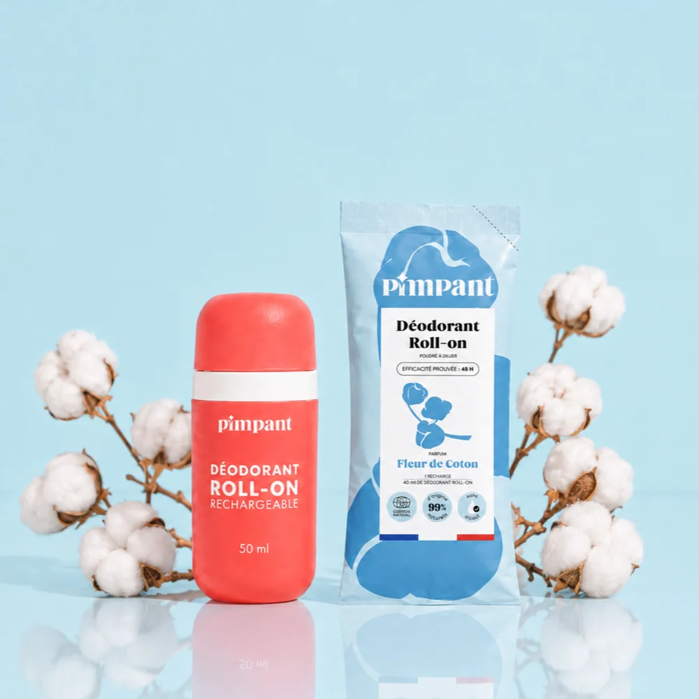 Kit deodorant à bille fleur de coton de la marque Pimpant