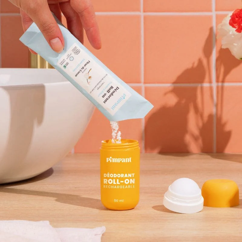 Kit deodorant à bille fleur de coton de la marque Pimpant-guide d'utilisation